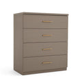 Commode à tiroirs 4 tiroirs bois MDF et métal marron(Marron)