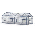 Serre en polycarbonate transparent avec cadre en acier 400x200x200 cm(Transparent)