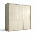 Armoire à portes coulissantes en mélamine beige 180 x 60 x 210 cm