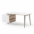 Bureau blanc en bois avec tiroirs dimensions 150 x 75 x 75 cm