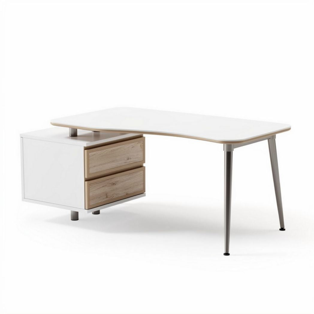 Bureau blanc en bois avec tiroirs dimensions 150 x 75 x 75 cm