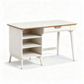 Bureau en bois de chêne avec tiroirs en blanc 120 x 60 x 75cm