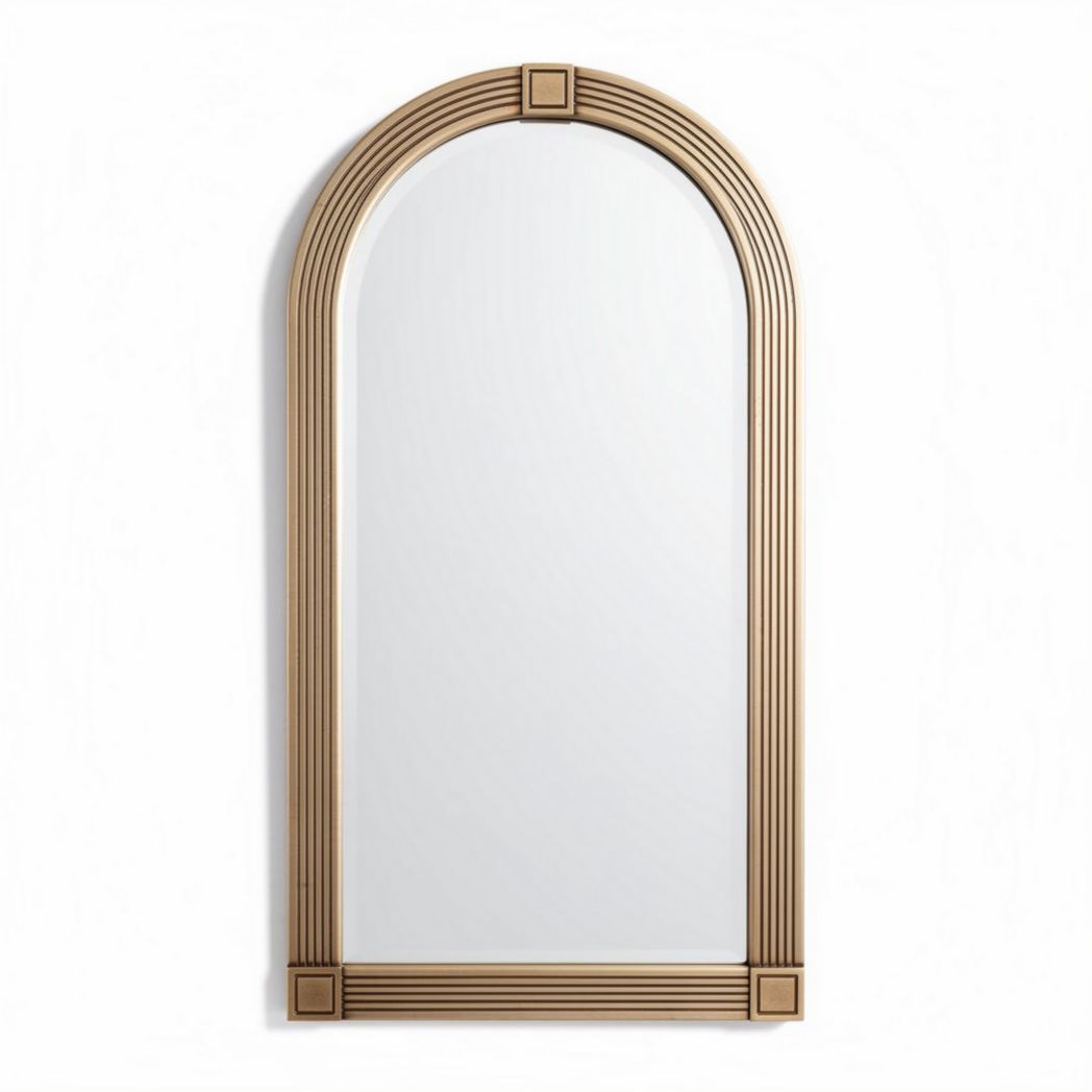 Miroir en métal doré arqué pour décoration intérieure 80 x 40 x 120cm