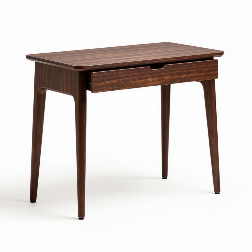 Table en bois de chêne couleur noyer avec tiroir dimensions 80 x 40 x 75cm