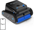 EVERCROSS BOT U8 Robot Piscine Fond et Parois, Robot Piscine sans Fil avec Nettoyage de la Ligne d'eau, 120 Min Autonomie, Navigation Intelligente, Stationnement Automatique, Piscines 200㎡(Noir-APP)