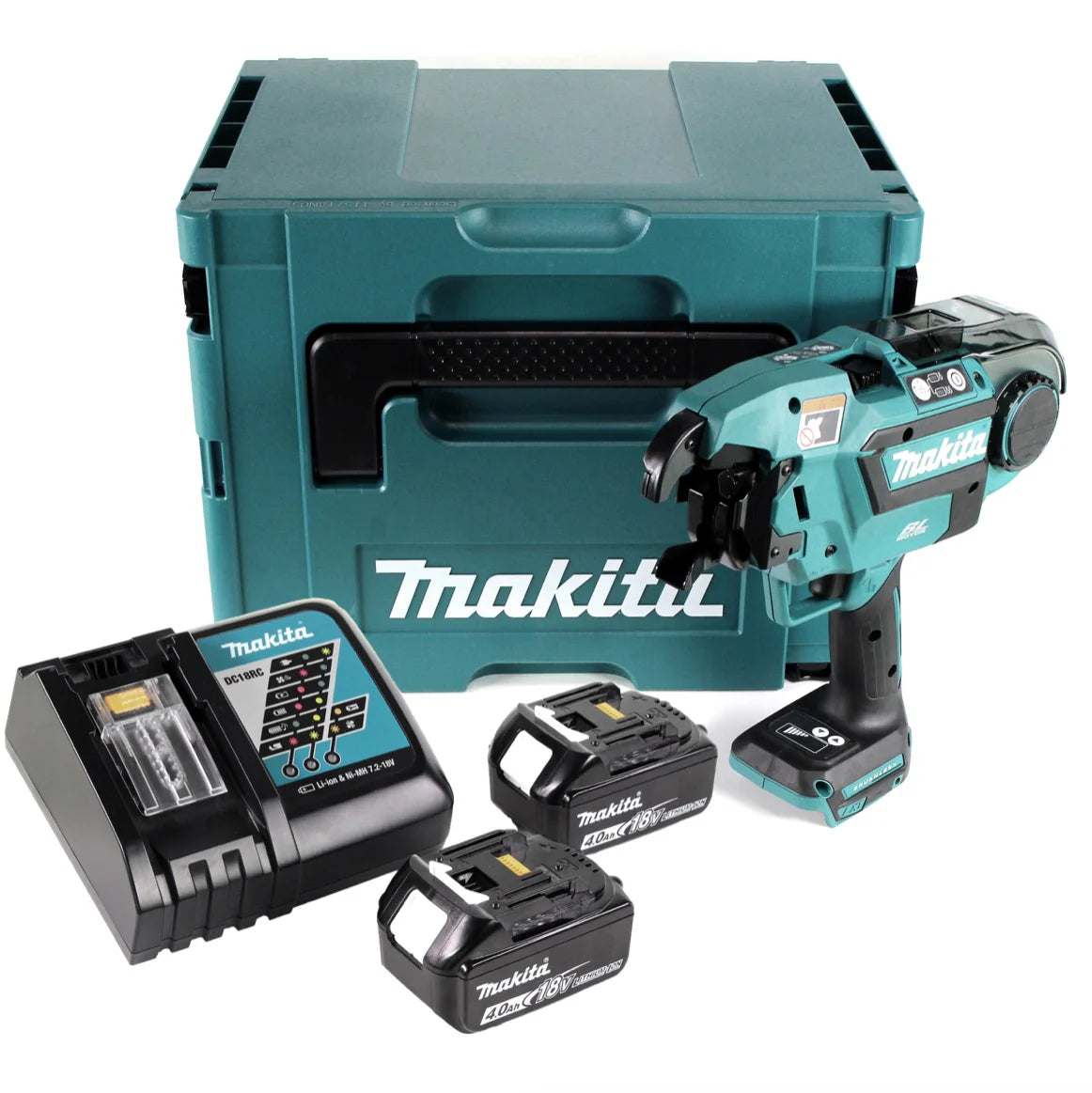Makita DTR 180 RMJ Connecteur d'armature sans fil 18V Brushless pour fil d'armature 0,8mm dans Makpac + 2x 4,0Ah batterie + chargeur(défaut)