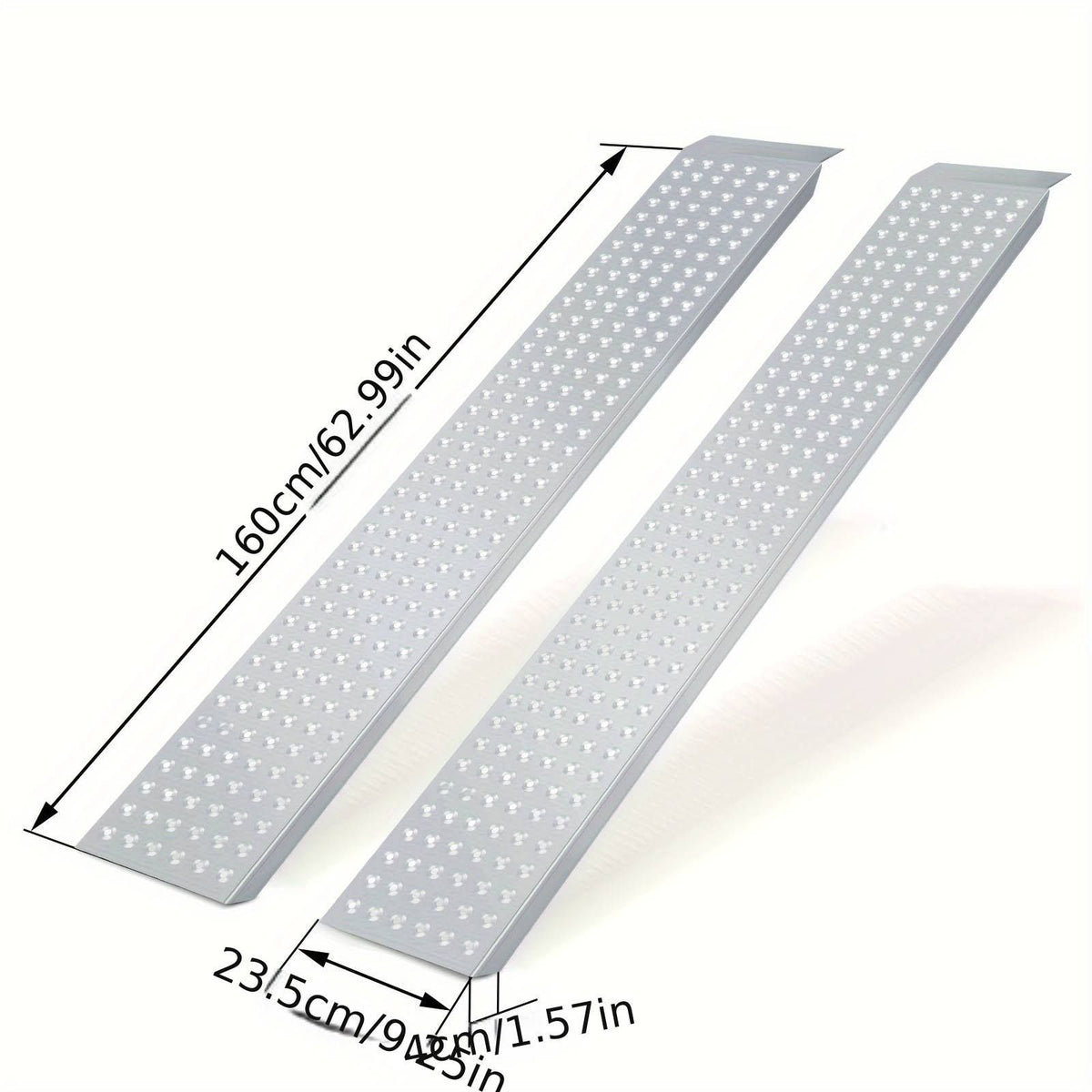 2 Rampes de Chargement, 400 Kg, Rail de Chargement Antidérapant, Rampe motos, Rampes pour véhicules, Rampes pour voiture, Rampe de Chargement de(Gris)