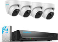 Reolink 4K Caméra de Surveillance Extérieure, Détection de Personne et Véhicule, Kit Vidéo Surveillance avec 8CH 2To NVR et Caméra IP PoE 4X 8MP, 30 Mètres Vision Nocturne avec Audio, RLK8-800D4(Blanc)