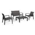 Coin salon Laiken avec fauteuils, canapé et table basse, structure aluminium, pour usage extérieur(Anthracite)
