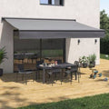 Store banne motorisé avec semi-coffre Gris 5 x 3,5 M(Gris)