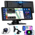 Bytelink 8.88 Autoradio Carplay pour Apple Android avec Hd 1080P Camera de Recul Caméra Frontale,Navigation Gps,Bluetooth 5.2(Noir)