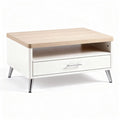 Table basse moderne en bois et métal avec tiroir 80 x 50 x 40cm