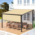 Parasol Extérieur avec Anneau d'Étanchéité - Store de Terrasse pour Brise-vue et, Voiles d'ombrage, Brise vue jardin extérieur, Brise vue extérieur,(Beige/Noir)