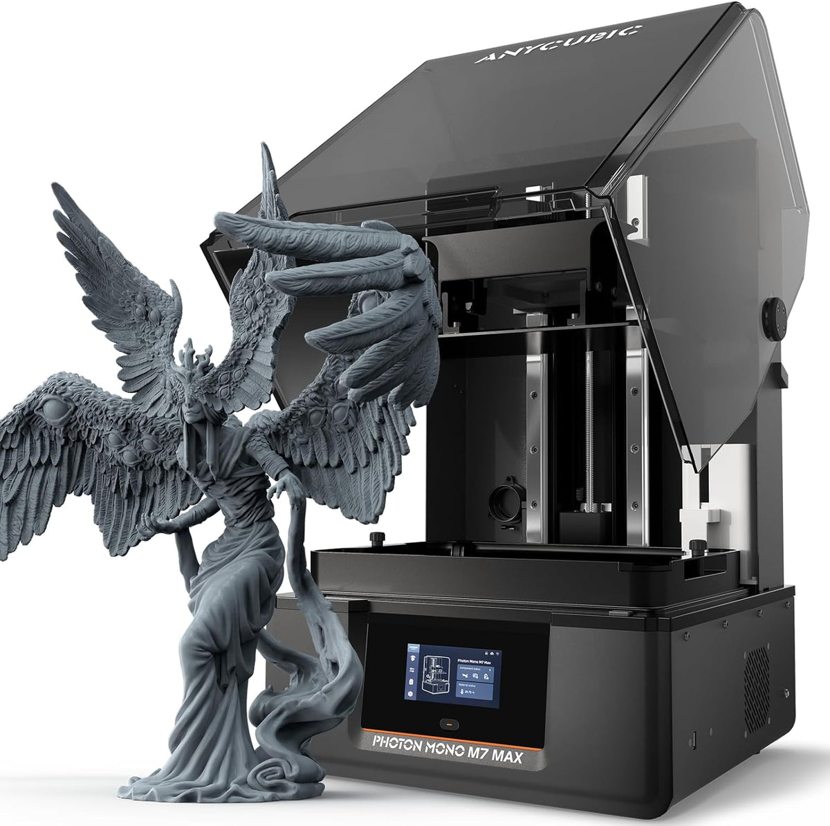ANYCUBIC Photon Mono M7 Max Imprimante 3D Résine, 13,6'' 7K Grande Imprimante Résine avec Conception du Couvercle à Rabat Impression Assistée par Ordinateur, Taille d'impression 298 x 164 x 300mm(Noir)