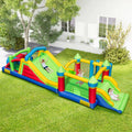 Château Gonflable pour 4 Enfants avec 2 Toboggans Tunnels Zone de Rebond Escalade Obstacles Maison de Jeu avec Souffleur de 680 W(Default Title)