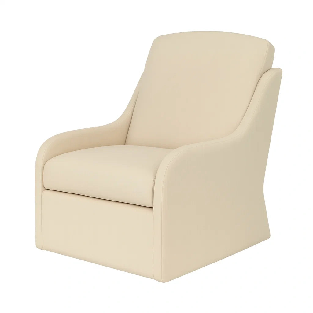 Fauteuil en cuir beige 80x85x90 cm(Beige)