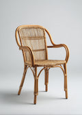 Chaise de salle à manger en rotin avec accoudoirs