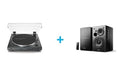 Audio-Technica-Platine vinyle AUDIOTECHNICA AT-LP60XBK + Enceintes amplifiées Bluetooth EDIFIER R1280DB Noir vendues par paire(Noir)