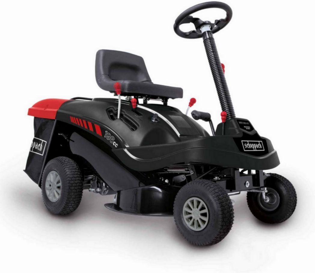 Tondeuse autoportée Scheppach MR224-61 – Moteur 4 temps 5,0 kW – 6,8 CV – Largeur de coupe 61 cm – Hauteur de coupe réglable sur 5 positions – Démarrage électrique